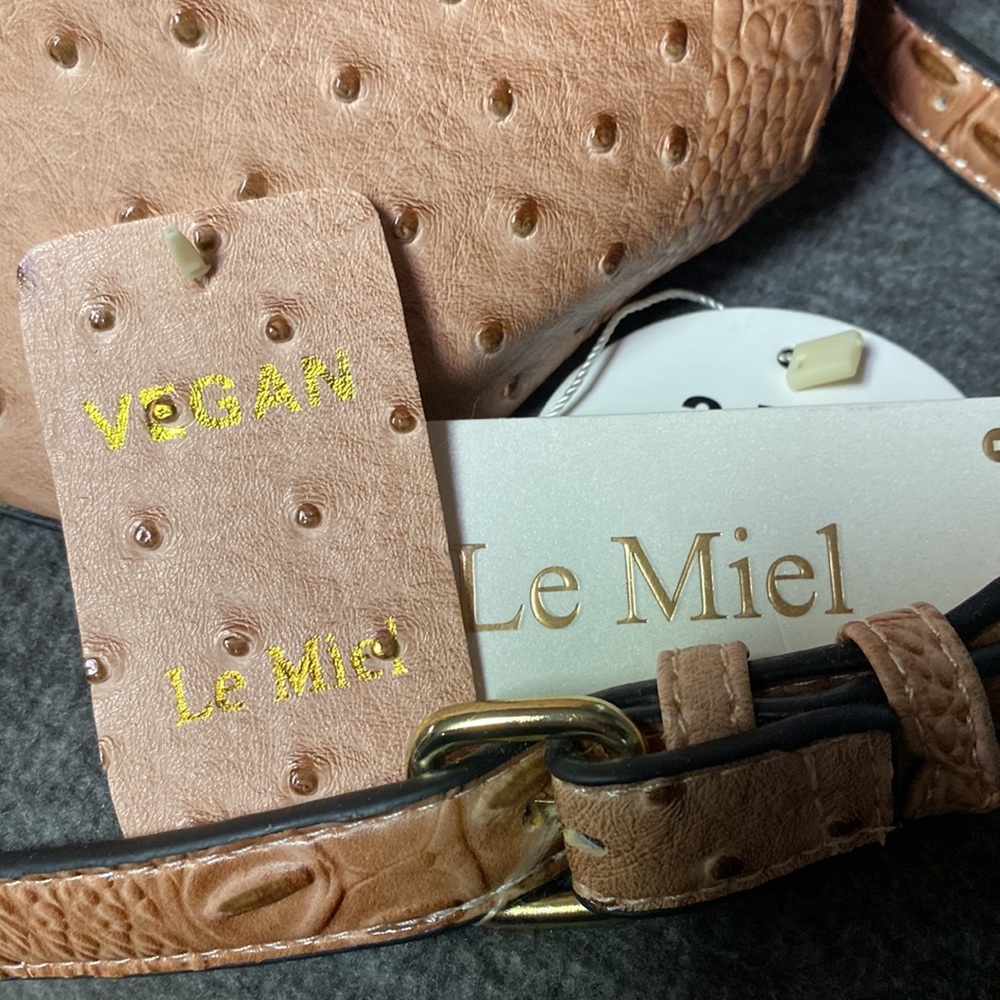 Le Miel Vegan Faux Pink Alligator Purse - Picture 2 of 13